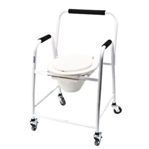 F80 | Eleva inodoro fijo reforzado con ruedas 55 cm de ancho