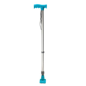 B28TS | Bastón regulable aluminio turquesa ultra estable mango T