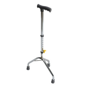 BT37-MT |  Bastón trípode regulable base ancha cromado - mango Te